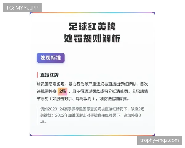 禁赛规则:黄牌累积与红牌直接停赛的判定与执行期限 禁赛规则:黄牌累积与红牌直接停赛的判定与执行期限